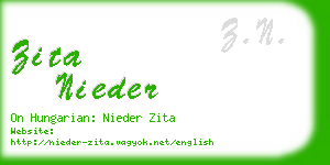 zita nieder business card